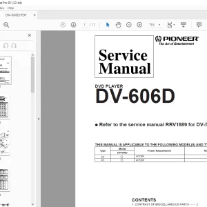 Pioneer DV-606D DVD PLAYER Service Manual - PDF DOWNLOAD