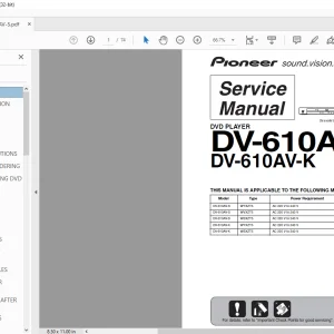 Pioneer DV-610AV-S DV-610AV-K DVD PLAYER Service Manual - PDF DOWNLOAD