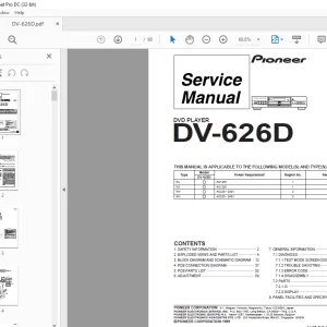 Pioneer DV-626D DVD PLAYER Service Manual - PDF DOWNLOAD
