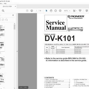 Service Manual for Pioneer DV-K101 DVD Player PDF Download