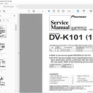 Pioneer DV-K101(1) Provisional DVD PLAYER Service Manual - PDF DOWNLOAD