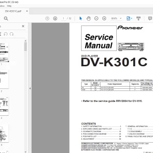 Pioneer DV-K301C DVD PLAYER Service Manual - PDF DOWNLOAD