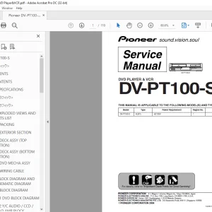 Pioneer DVD-D7361 DVD PLAYER & VCR Service Manual - PDF DOWNLOAD