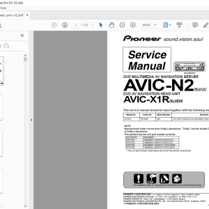 Pioneer DVD Multimedia AV Navigation Server AVIC-N2/XU/UC DVD AV NAVIGATION HEAD-UNIT AVIC-X1R/XU/EW Service Manual - PDF