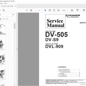 Pioneer DVD PLAYER DV-505 DV-S9 DVD LD PLAYER DVL-909 Service Manual - PDF