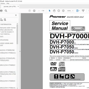 Pioneer DVH-P7000R DVH-P7000 DVH-P7050 DVH-P7050 ES/RD Service Manual - PDF
