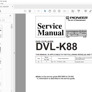 Pioneer DVL-K88 DVD LD Player Service Manual - PDF DOWNLOAD