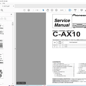 Pioneer Digital Control Amplifier C-AX10 Service Manual - PDF DOWNLOAD