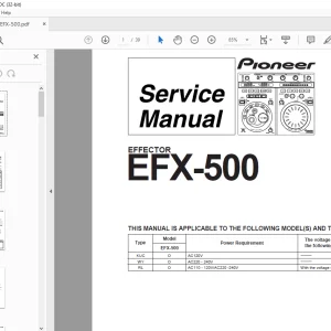 Pioneer EFX-500 EFFECTOR Service Manual - PDF DOWNLOAD