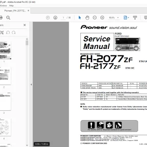 Pioneer FH-2077ZF X1H/UC FH-2177ZF X1H/UC Receiver Assy Radio Service Manual - PDF