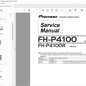 Pioneer FH-P4100 XN/UC,XN/ES FH-P4100R XN/EW Service Manual  - PDF DOWNLOAD