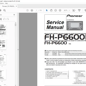 Pioneer FH-P6600R EW FH-P6600 ES  Service Manual - PDF DOWNLOAD