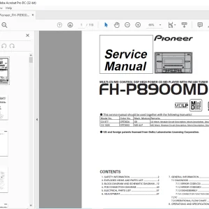 Pioneer FH-P8900MD ES MULTI-CD/MD CONTROL FM/AM TUNER Service Manual - PDF