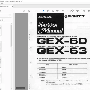 Pioneer GEX-60 US A E SA  GEX-63 E Service Manual - PDF DOWNLOAD