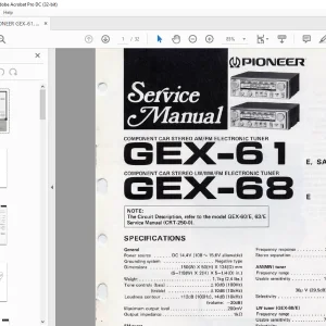 Pioneer GEX-61 E SA ELECTRONIC TUNER GEX-68 E Service Manual  - PDF
