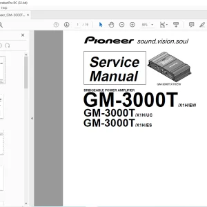 Pioneer GM-3000T/X1H/EW GM-3000T/X1H/UC GM-3000T/X1H/ES BRIDGEABLE POWER AMPLIFIER Service Manual - PDF