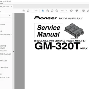 Pioneer GM-320T/XU/UC BRIDGEABLE TWO-CHANNEL POWER AMPLIFIER Service Manual- PDF