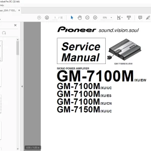 Pioneer GM-7100M GM-7100M GM-7100M GM-7100M GM-7150M Service Manual - PDF