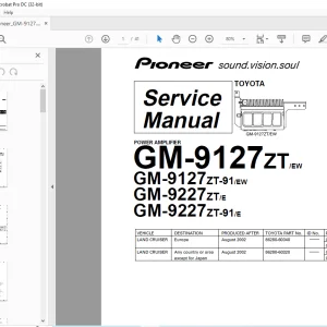 Pioneer GM-9127ZT/EW GM-9127ZT-91/EW GM-9227ZT/E GM-9227ZT-91/E Service Manual PDF