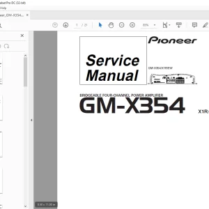 Pioneer GM-X354 X1RUC,EW,ES BRIDGEABLE FOUR-CHANNEL POWER AMPLIFIER Service Manual - PDF