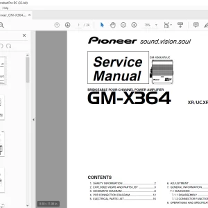 Pioneer GM-X364 XR/UC,XRE/W,XR/ES POWER AMPLIFIER Service Manual - PDF