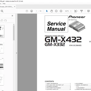 Pioneer GM-X432 X1H/UC GM-X332 X1H/UC,EW,ES BRIDGEABLE POWER AMPLIFIER Service Manual - PDF