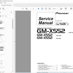Pioneer GM-X552 X1R/UC GM-X552 X1R/EW GM-X552 X1R/ES Service Manual - PDF