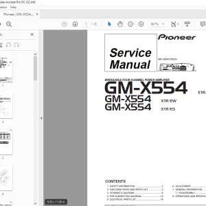Pioneer GM-X554 X1R/UC GM-X554 X1R/EW  GM-X554 X1R/ES Service Manual - PDF