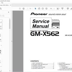 Pioneer GM-X562 XR/UC,XR/EW,XR/ES POWER AMPLIFIER Service Manual - PDF