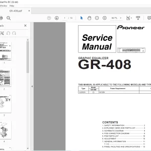 Pioneer GR-408 GRAPHIC EQUALIZER Service Manual - PDF DOWNLOAD