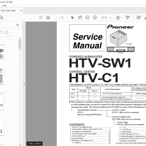 Pioneer HTV-SW1 POWERED SUBWOOFER HTV-C1 CONTROL CENTER Service Manual - PDF