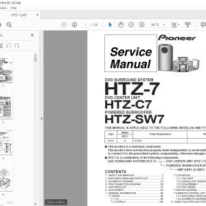 Pioneer HTZ-7 HTZ-C7  HTZ-SW7 Service Manual - PDF DOWNLOAD