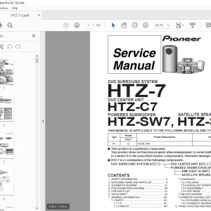 Pioneer HTZ-7 HTZ-C7 HTZ-SW7 HTZ-ST7  Service Manual - PDF DOWNLOAD