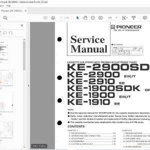 Pioneer KE-2900SDK KE-2900 KE-2910 KE-1900SDK KE-1900 KE-1910 Service Manual - PDF