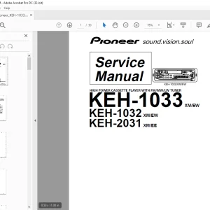Pioneer KEH-1033XM/EW KEH-1032XM/EW KEH-2031XM/EE Service Manual - PDF