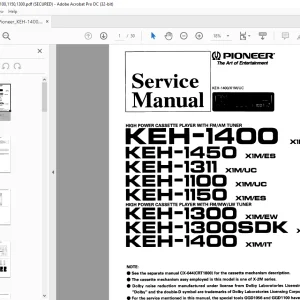 Pioneer KEH-1400 KEH-1450 KEH-1311 KEH-1100 KEH-1150 KEH-1300 KEH-1300SDK KEH 1400 Service Manual PDF