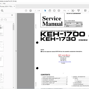 Pioneer KEH-1700 X1M/EW KEH-1730 X1M/EW  Service Manual - PDF DOWNLOAD