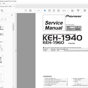 Pioneer KEH-1940 X1M/EW KEH-1960 X1M/EW  Service Manual - PDF DOWNLOAD