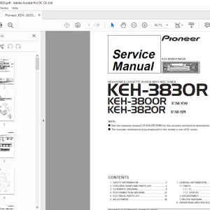 Pioneer KEH-3830R X1M/EW KEH-3800R X1M/EW KEH-3820R X1MGR Service Manual - PDF