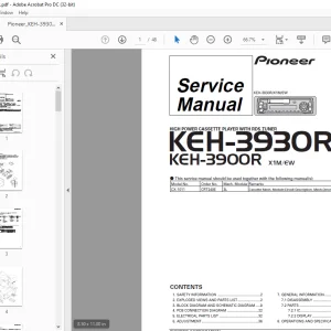 Pioneer KEH-3930R X1M/EW KEH-3900R X1M/EW Service Manual - PDF DOWNLOAD