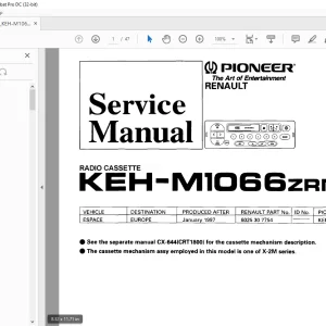 Pioneer KEH-M1066ZRN EW RADIO CASSETTE Service Manual - PDF DOWNLOAD