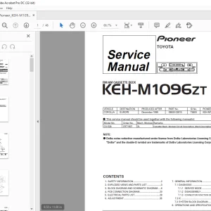 Pioneer KEH-M1096ZT X1B/EW FM/AW CASSETTE DECK Service Manual - PDF