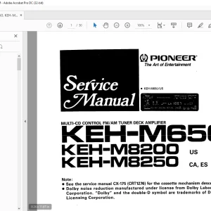 Pioneer KEH-M650 US KEH-M8200 US KEH-M8250 CA ES Service Manual - PDF