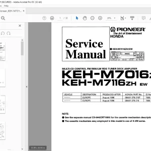 Pioneer KEH-M7016ZH EW KEH-M7116ZH EW  AMPLIFIER Service Manual  - PDF DOWNLOAD