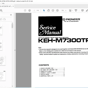 Pioneer KEH-M7300TR UC AMPLIFIER SERVICE MANUAL - PDF DOWNLOAD