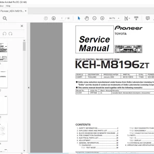 Pioneer KEH-M8196ZT X1NES MULIT CD CONTROL  Service Manual - PDF DOWNLOAD
