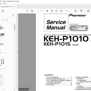 Pioneer KEH-P1010 XM/UC KEH-P1015 XM/ES Service Manual  - PDF DOWNLOAD