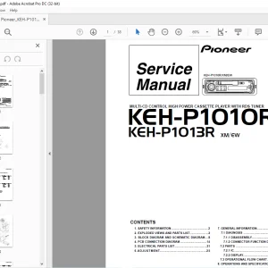 Pioneer KEH-P1010R XM/EW KEH-P1013R XM/EW Service Manual - PDF DOWNLOAD