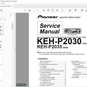 Pioneer KEH-P2030XM/UC KEH-P2035XM/ES  Service Manual - PDF DOWNLOAD
