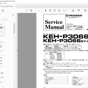 Pioneer KEH-P3066zy KEH-P3066zy-91 チューナーデッキアンプ Service Manual - PDF